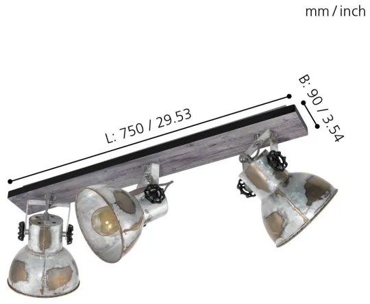 Eglo 49652 - Faretto BARNSTAPLE 3xE27/40W/230V
