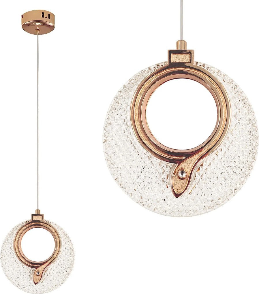 Lampadario a Sospensione in Cristallo LHJ110-1CP LIGHT ROSE GOLD