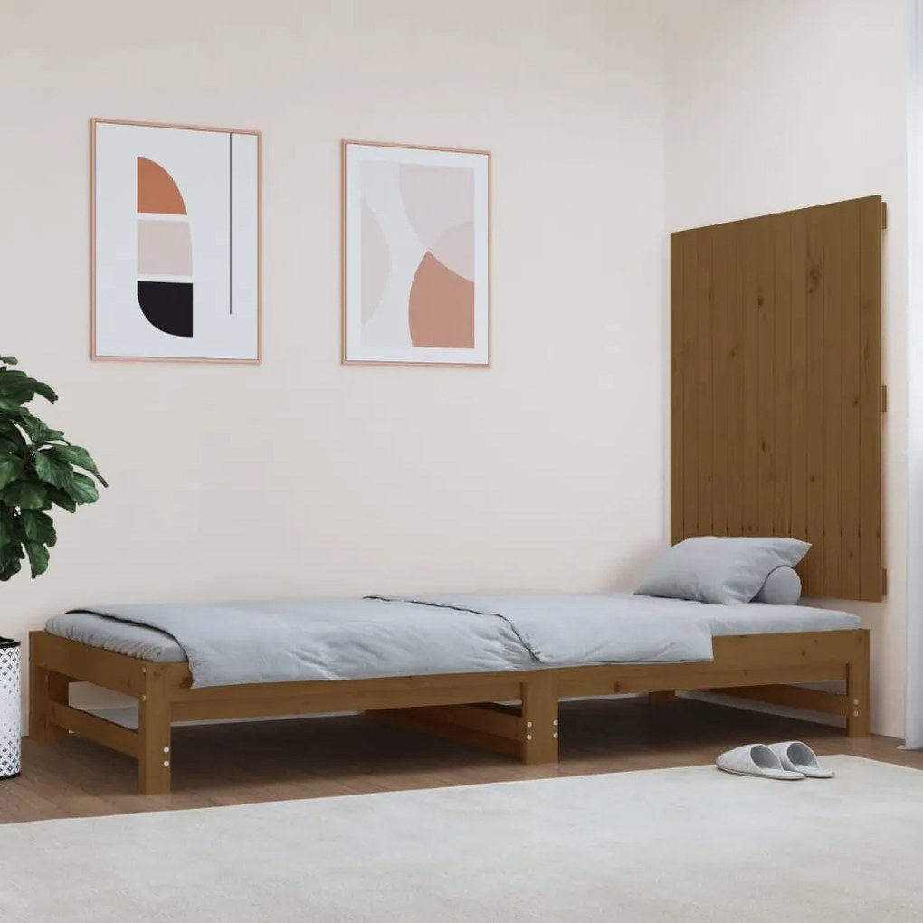 Testiera Da Parete Ambra 82,5x3x90cm İn Legno Massello Di Pino /