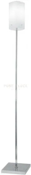 Piantana square bianca 1 luce attacco e27 22x22x155cm in vetro bian...