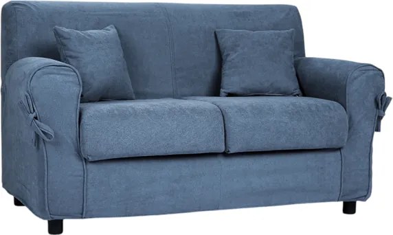 Divano 2 posti in tessuto sfoderabile VERONA 150 cm tinta unita Blu Balena