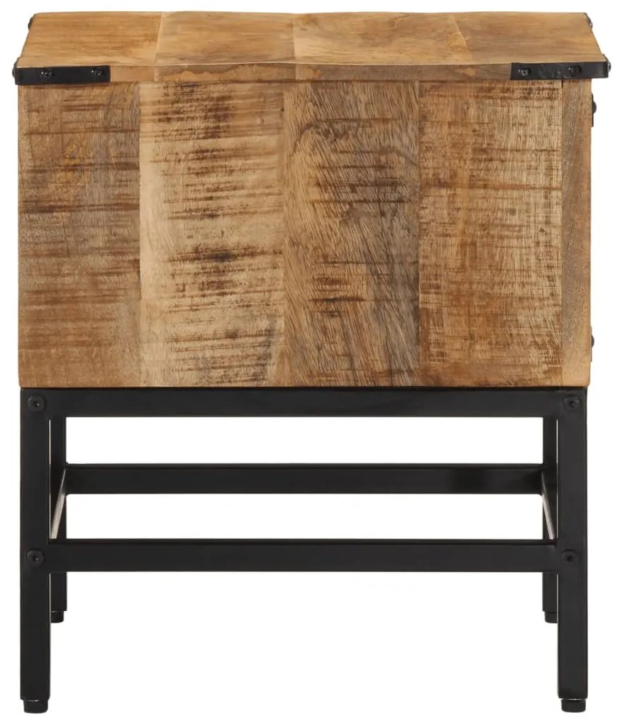 Comodino 40x40x45 cm in legno massello di mango