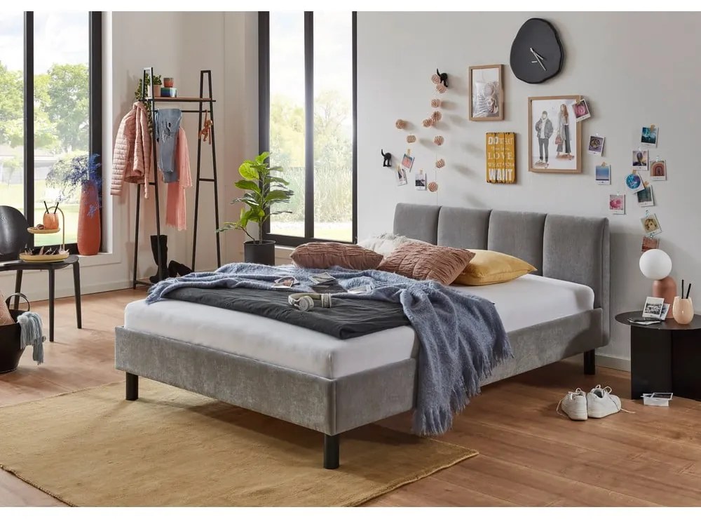 Letto singolo imbottito grigio rete non inclusa 120x200 cm Joker – Meise Möbel