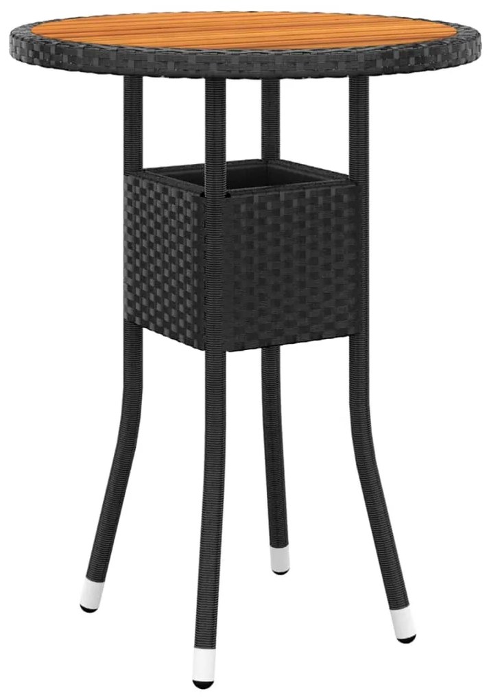 Set salotto da giardino 5 pz in polyrattan nero