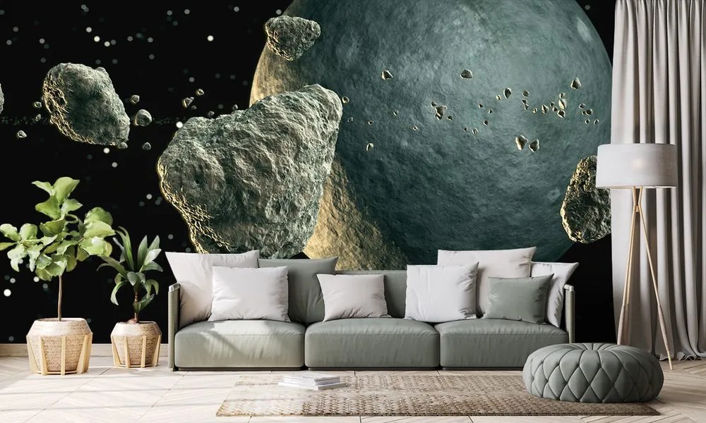 Carta da parati – Meteoriti intorno al pianeta