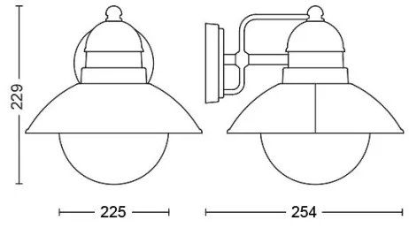 Philips 1748086PN - Applique da esterno DAMASCUS 1xE27/60W/230V IP44