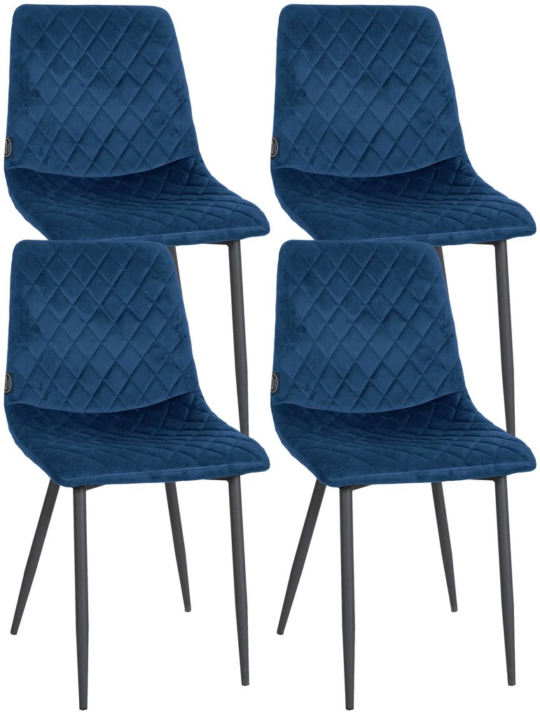 Set Di 4 Sedie Telde İn Velluto: Comfort E Eleganza Per La Tua Zona Pranzo. / Blau