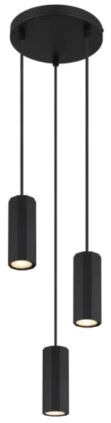 Globo 57918-3HB - Lampadario a sospensione con filo JAMES 3xGU10/25W/230V nero