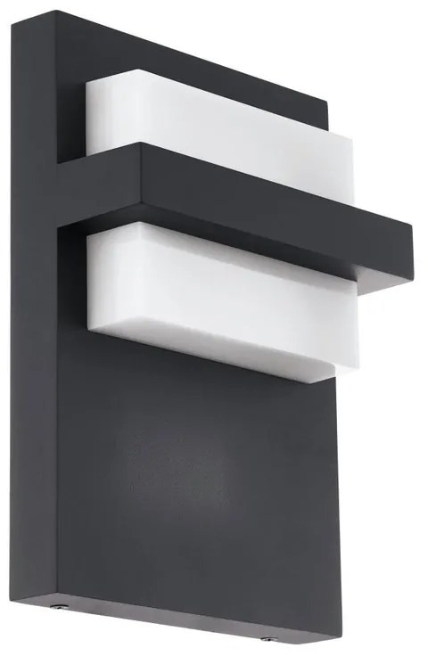 Applique LED moderno da esterno Culpina doppia luce grigio IP44, luce bianco caldo 1100 lumen, EGLO
