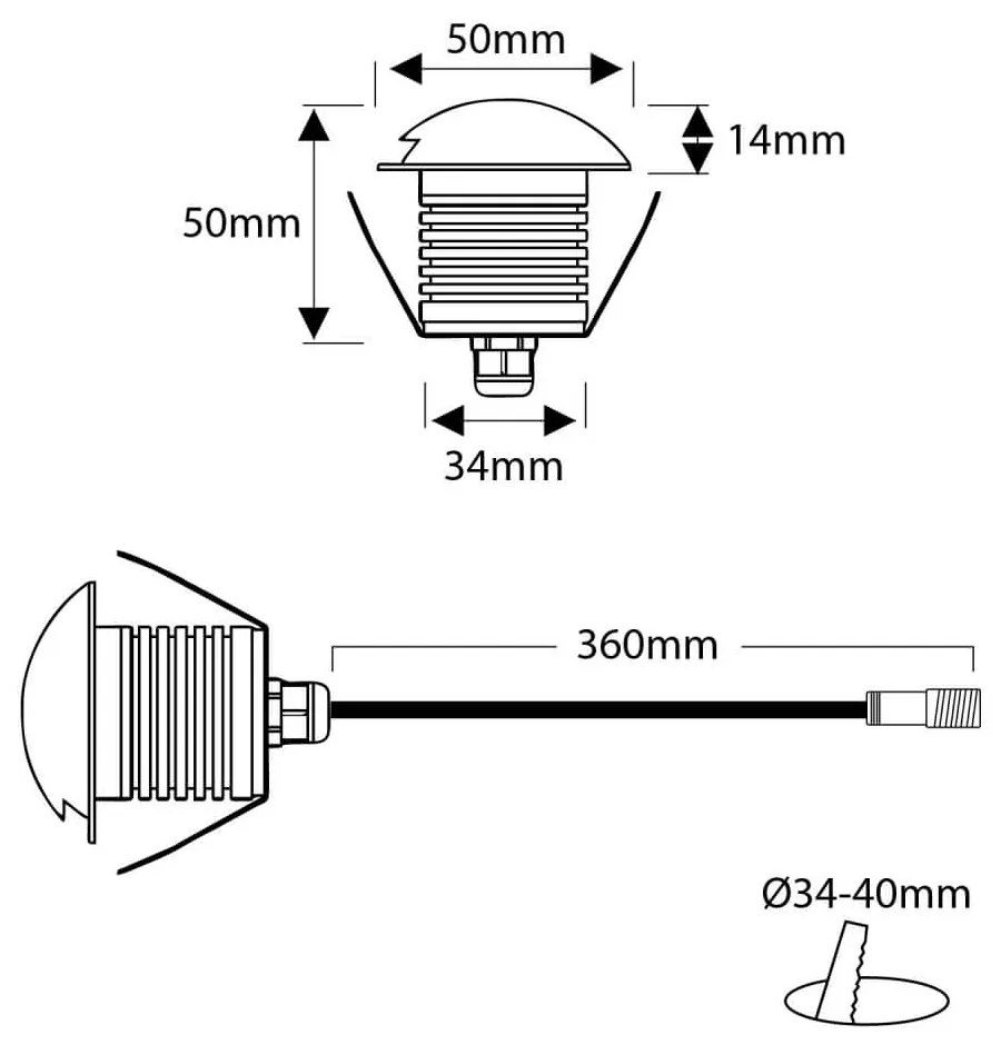 Faretto 3W Monodirezione IP67 LED OSRAM - Professional Colore  Bianco Caldo 2.700K