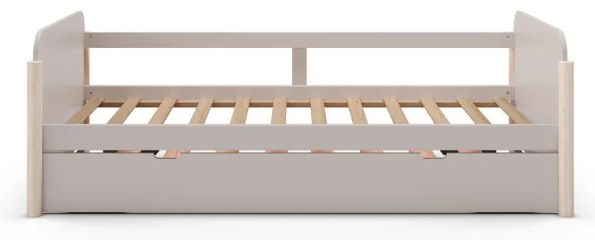 Letto per bambini in legno di pino crema con letto estraibile 90x190 cm Enola - Marckeric