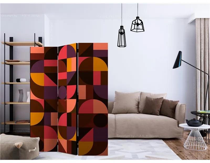 Paravento Geometric Mosaic (Red) [Room Dividers]