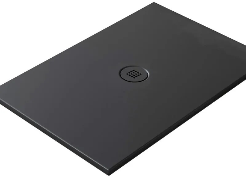 Piatto doccia in ceramica extra slim nero L 90 x L 90 cm opaco