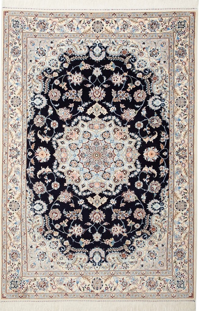 Nain Tappeto persiano 170x120 Blu (Iran) Annodato A Mano