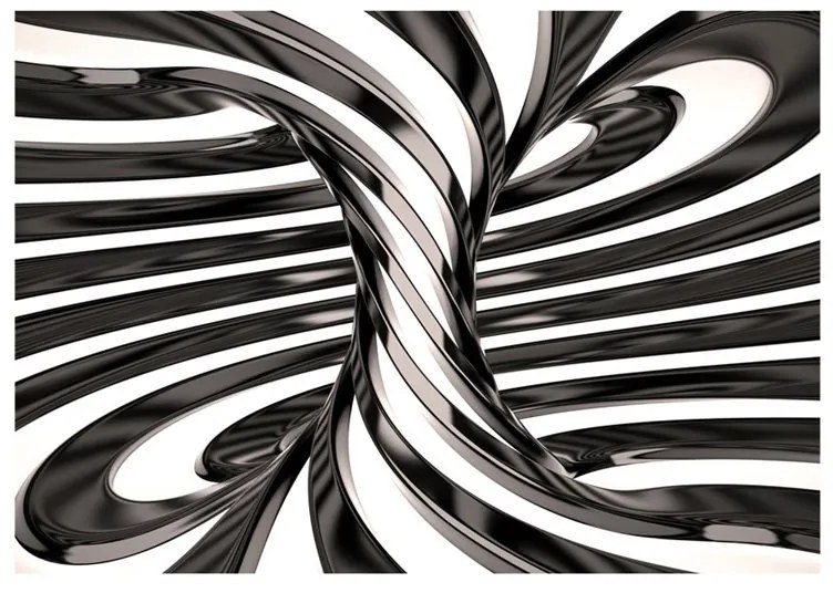 Fotomurale  Black and white swirl  Colore bianco e nero, Dimensioni e Misure 100x70