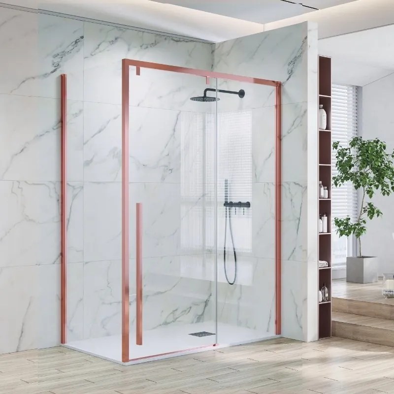 Box doccia 80x120 telaio oro rosa vetro 8mm | KSA5000RG - KAMALU
