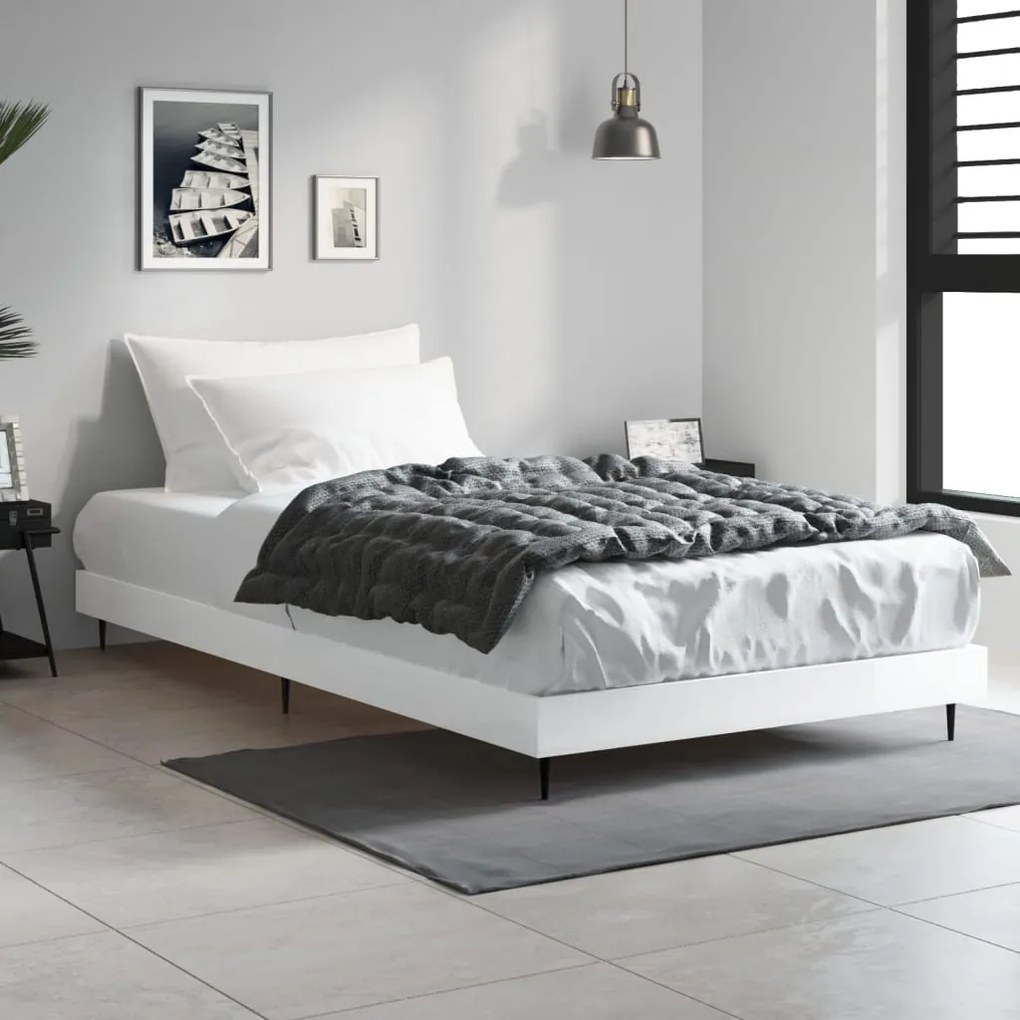 Giroletto Bianco Lucido 90x190 Cm İn Legno Multistrato /