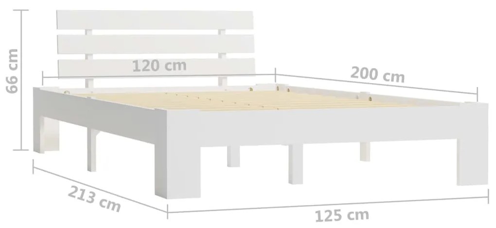 Giroletto Bianco in Legno Massello di Pino 120x200 cm