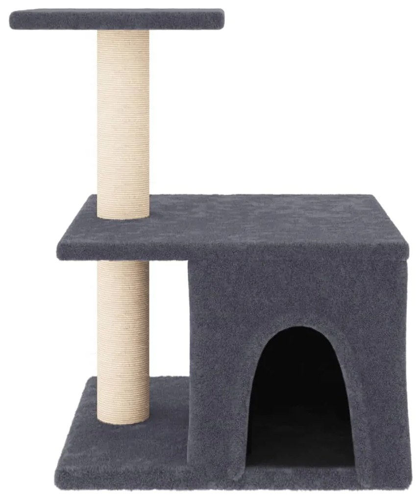 Albero per gatti con tiragraffi in sisal grigio scuro 48 cm