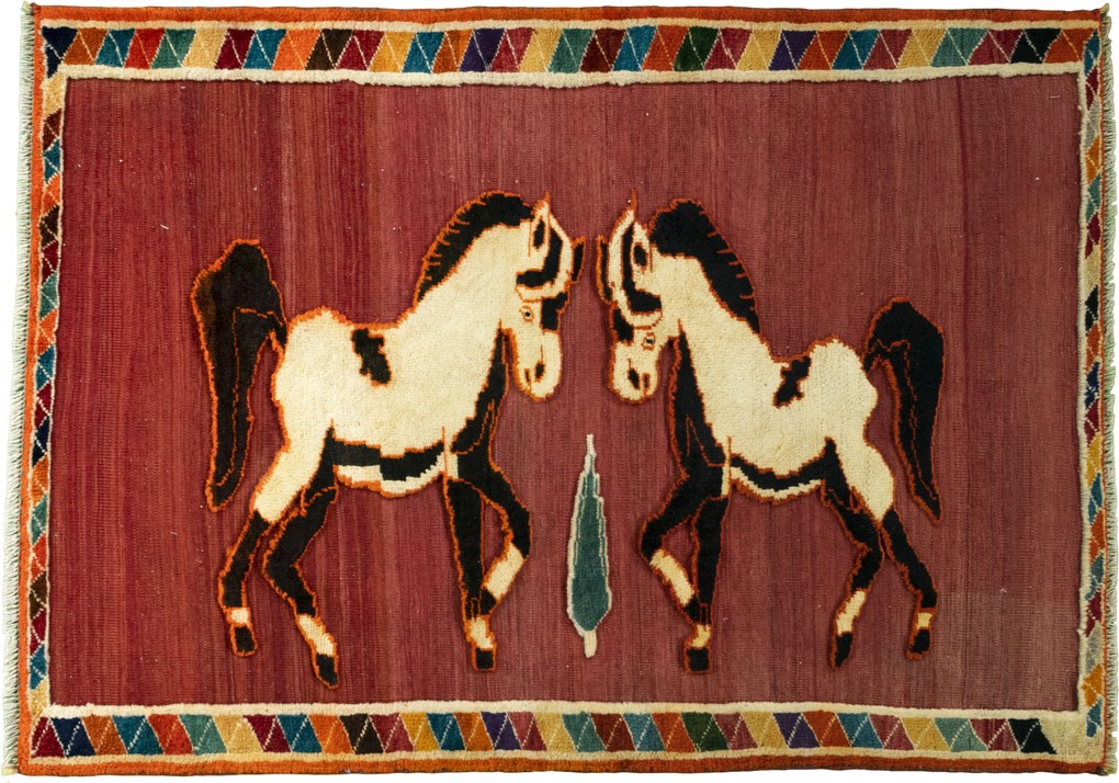Gabbeh Tappeto persiano 150x110 Rosso (Iran) Annodato A Mano