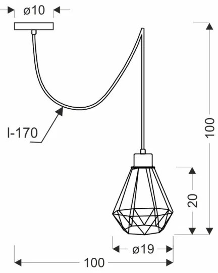 Lampadario a sospensione con filo PRIMO 1xE27/60W/230V ragno