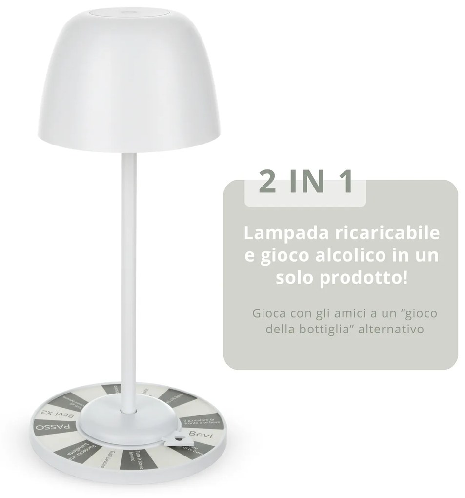 Lampada da tavolo touch con gioco alcolico 28 cm