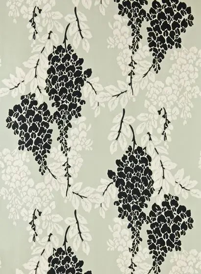 Farrow & Ball Carta da parati Wisteria - Vert de Terre/ Joa's White/ Off-Black
