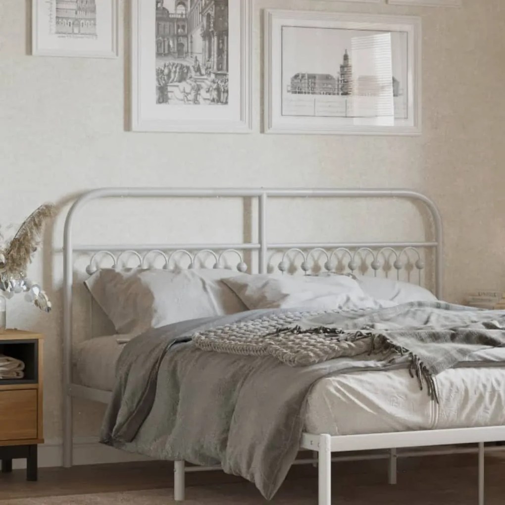 Testiera İn Metallo Bianco 160 Cm /