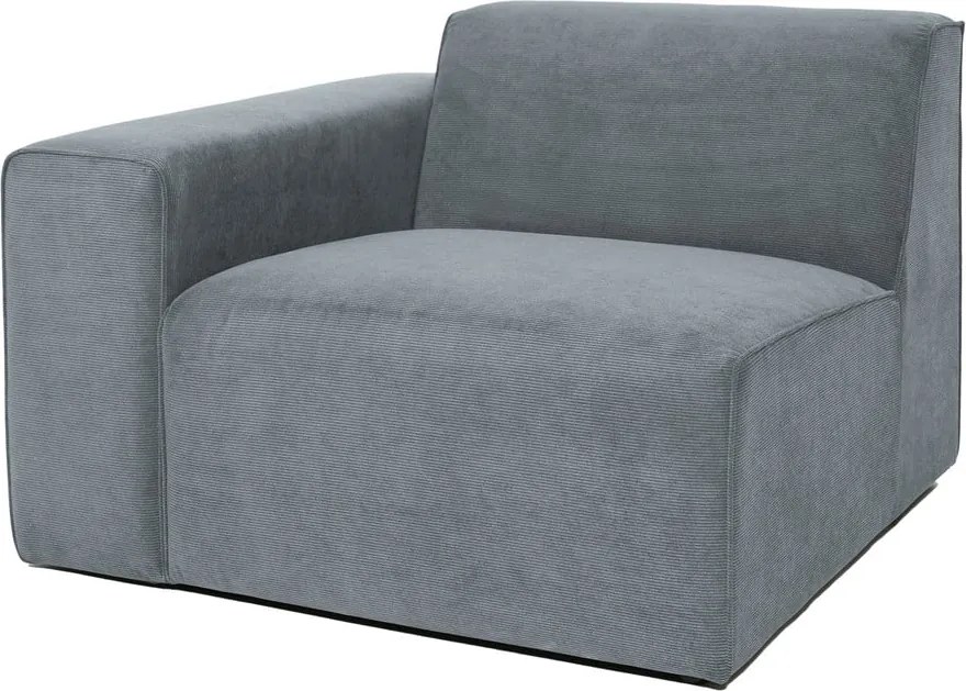 Divano componibile grigio (con penisola a sinistra) con rivestimento in velluto a coste Sting – Scandic