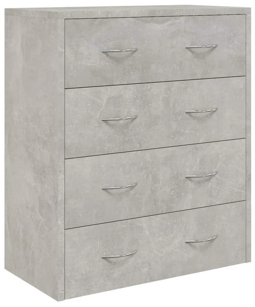 Credenza con 4 cassetti 60x30,5x71 cm grigio cemento