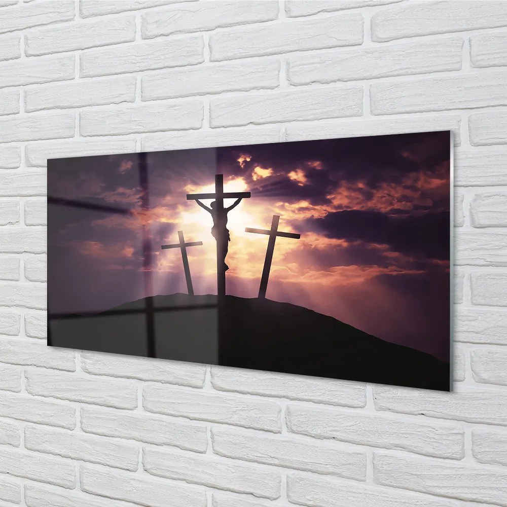 Quadro vetro acrilico Gesù Cross 100x50 cm