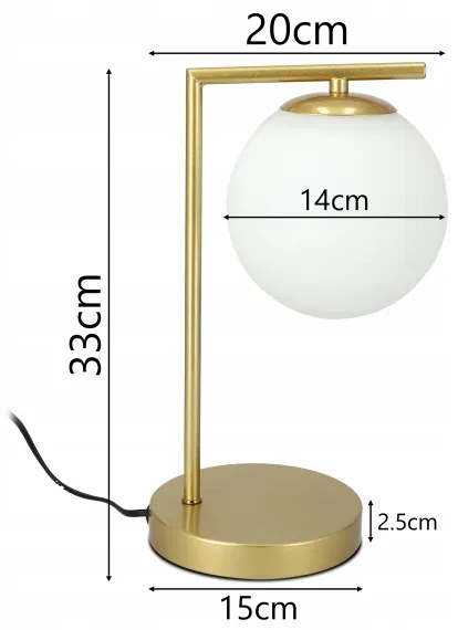 Lampada da tavolo 1xE27/40W/230V oro/bianco