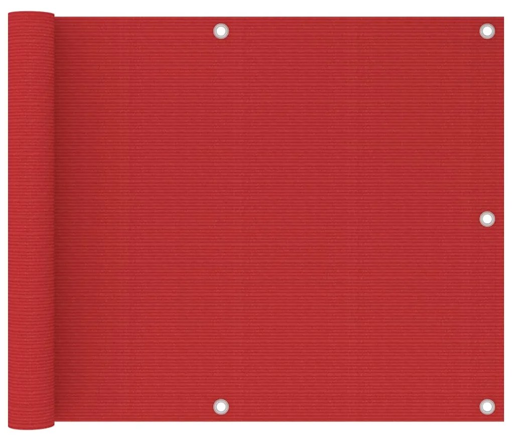 Schermo Frangivista Per Balcone Rosso 75x500 Cm İn Hdpe /