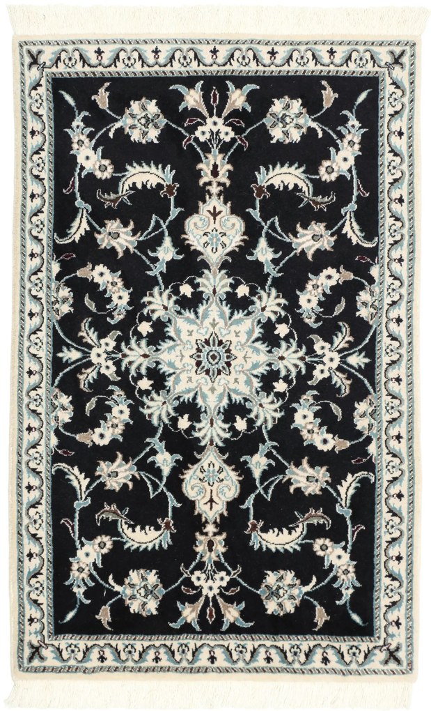 Nain Tappeto 90 x 140 Blu (Iran) Annodato A Mano