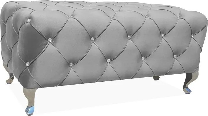 Pouf Hestia in velluto grigio - Blu14