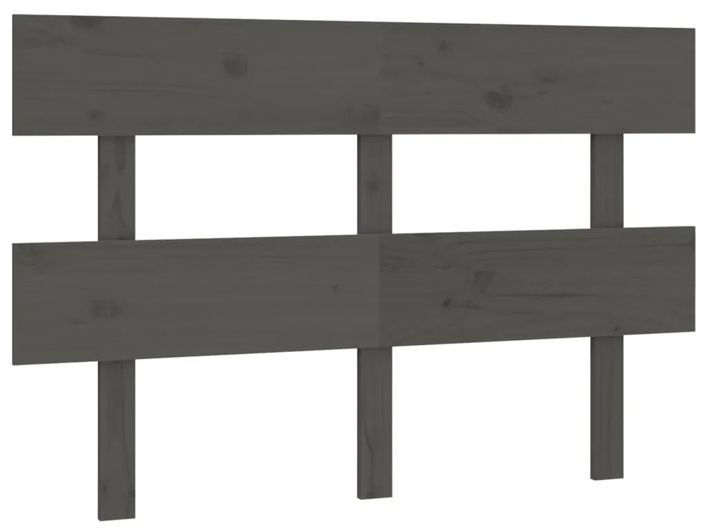 Testiera per letto grigia 144x3x81 cm in legno massello di pino