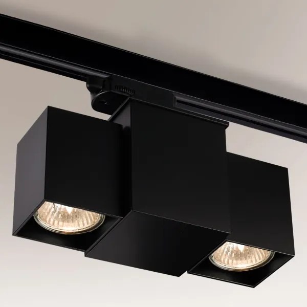 Shilo 6631 - Faretto per sistema a binario BIZEN 2xGU10/15W/230V nero