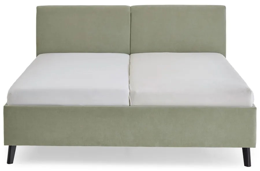Letto matrimoniale imbottito verde chiaro con rete inclusa 180x200 cm Piano – Meise Möbel