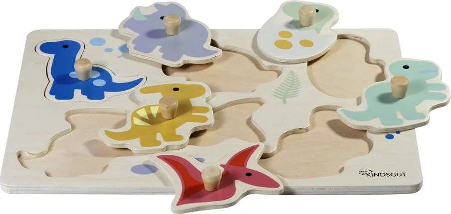 Puzzle in legno (6 pezzi) Dinosaurs - Kindsgut