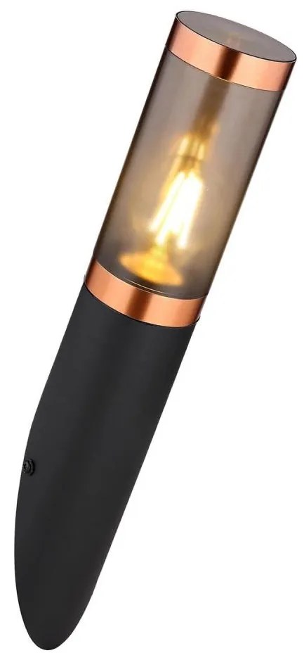 Globo 3157BC - Applique da esterno BOSTON 1xE27/23W/230V IP44 nero/rame