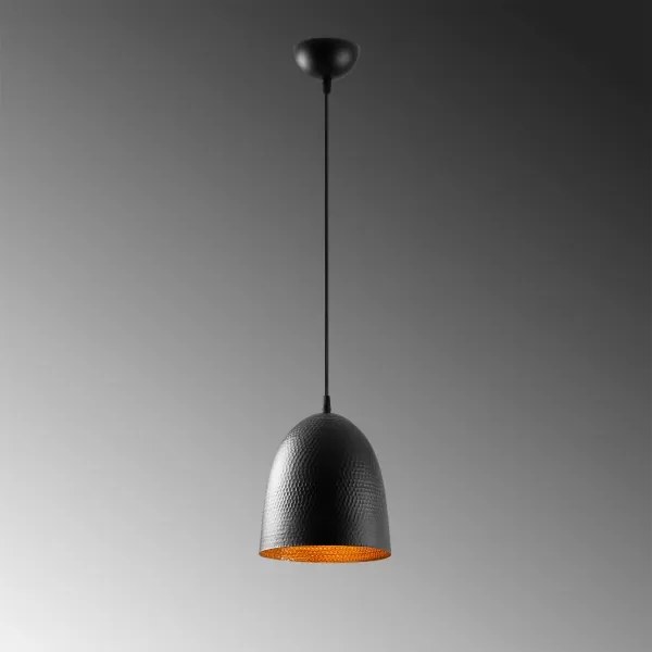 Lampadario a sospensione con cavo TATTOO 1xE27/40W/230V diam. 20 cm nero