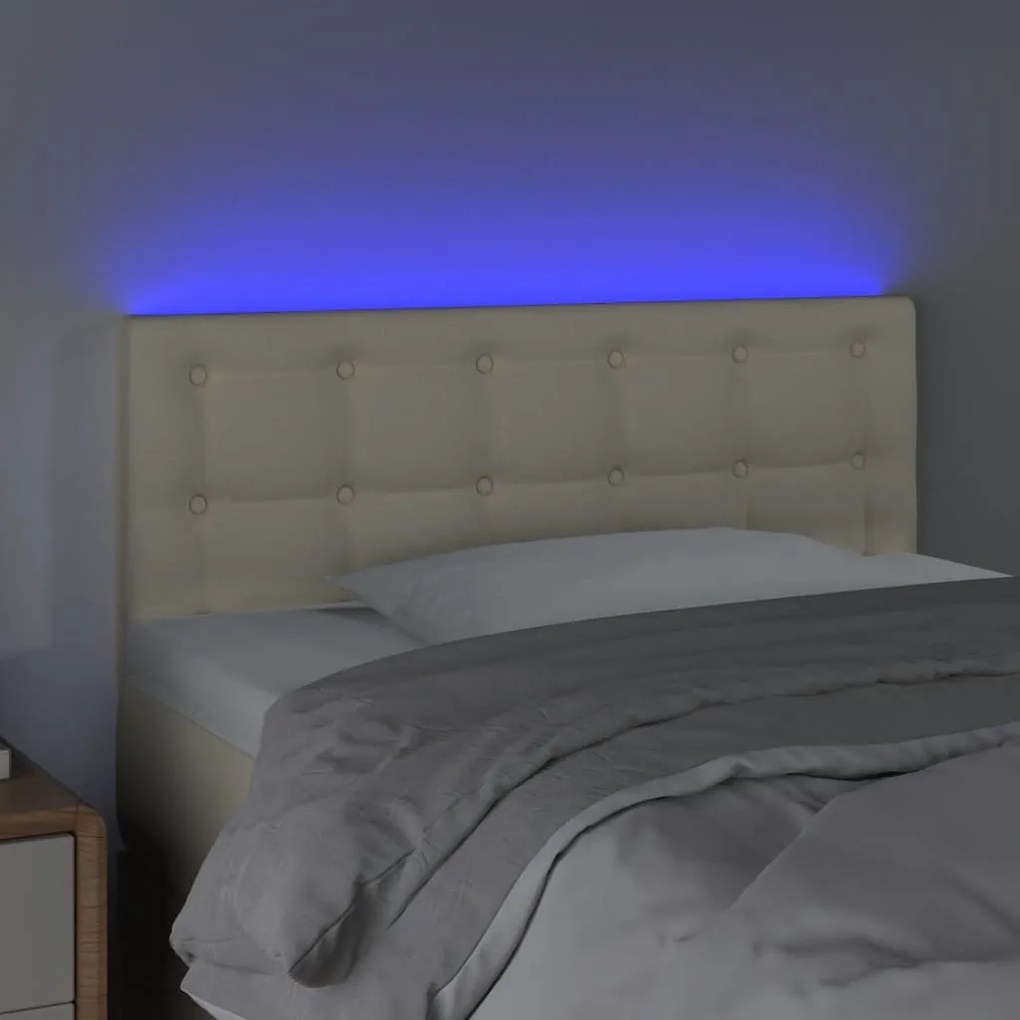 Testiera crema a led 100x5x78/88 cm in similpelle