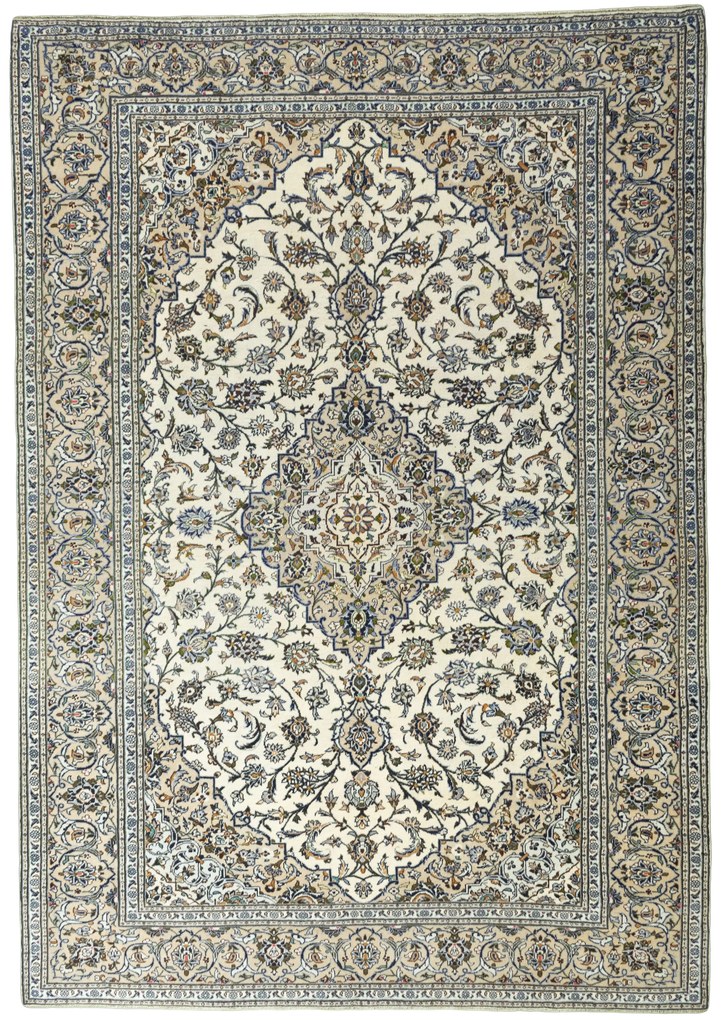 Kashan Tappeto persiano 350x250 Beige (Iran) Annodato A Mano