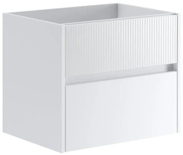 Mobile da bagno sotto lavabo Niwa bianco laccato opaco L 59.5 x H 50 x P 45.5 cm 2 cassetti, lavabo non incluso