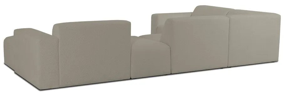 Divano angolare marrone chiaro in tessuto bouclé (a U) Roxy - Scandic