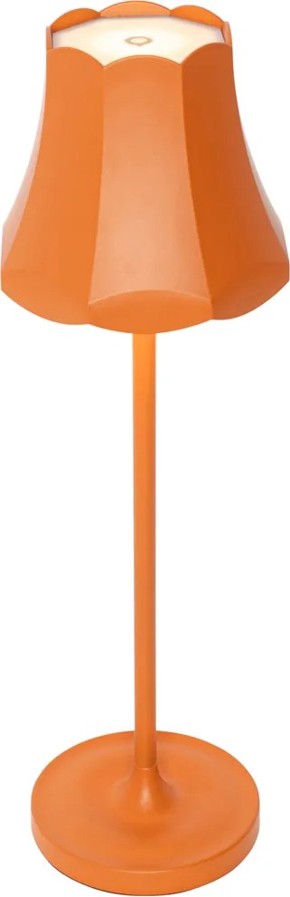 Lampada da tavolo retrò arancione ricaricabile IP44 - Granny