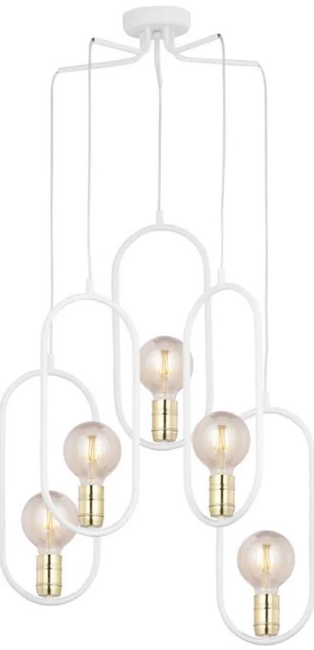 Jupiter 1823 - PI5 E27 - Lampadario a sospensione con filo PONTI 5xE14/40W/230V bianco