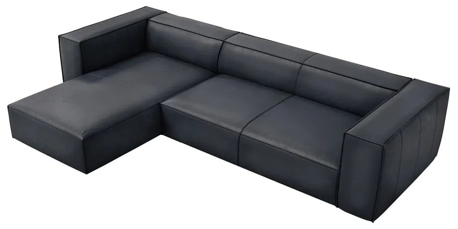 Divano angolare in pelle blu scuro (angolo sinistro) Madame - Windsor &amp; Co Sofas