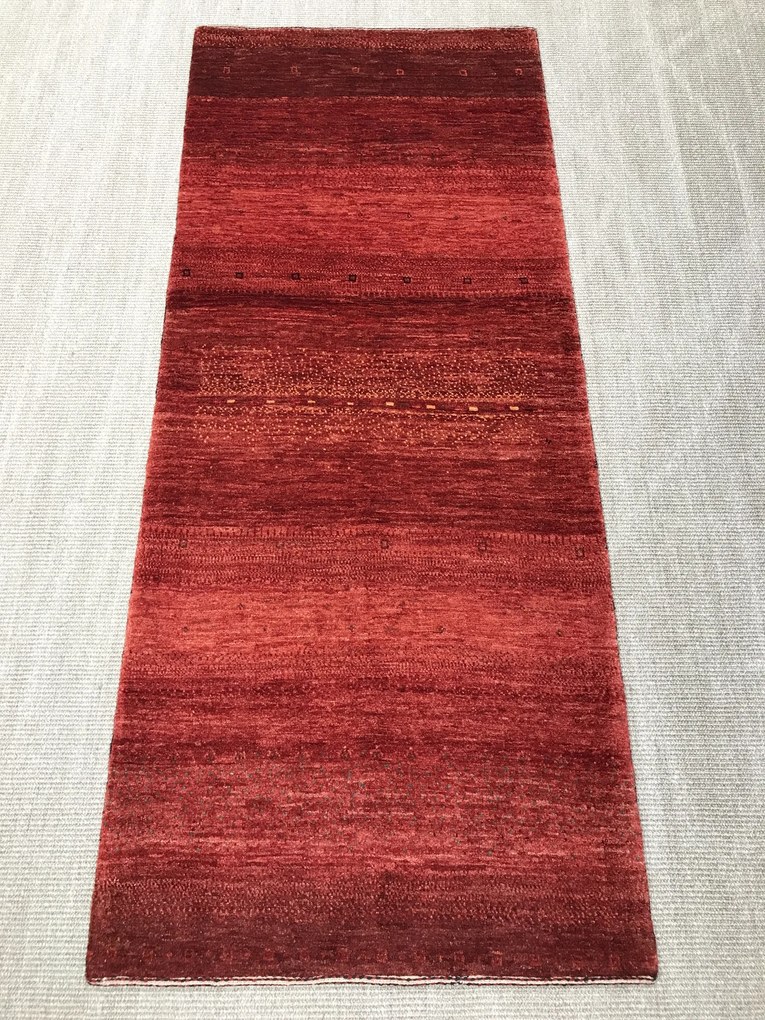 Loribaft Tappeto 80x190 Rosso (Iran) Annodato A Mano