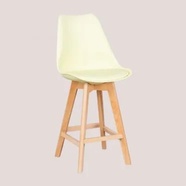 Sgabello Alto Con Cuscino In Similpelle Nordic Mousse Limone & ↑67 Cm - Sklum